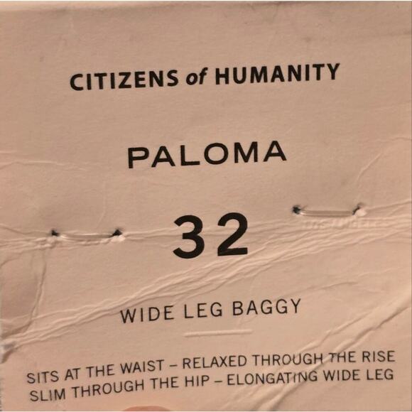 COH CITIZENS OF HUMANITY Paloma Baggy in Moonbeam Jeans Women's Size 32 New - Picture 10 of 16